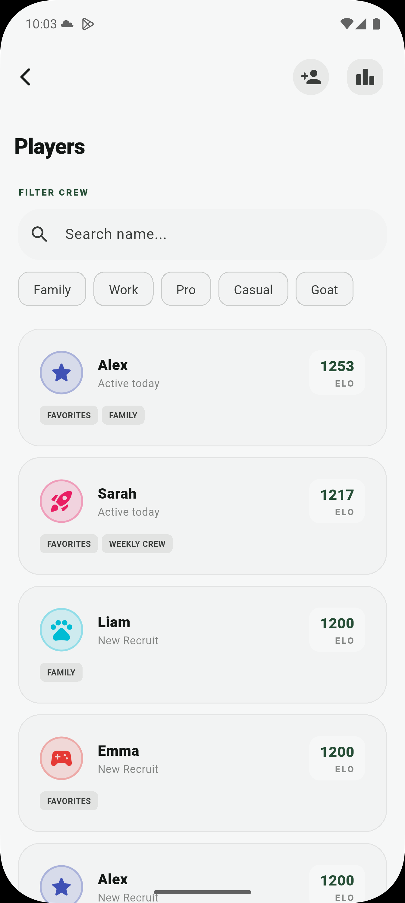 Kinship Scores Interface Screenshot