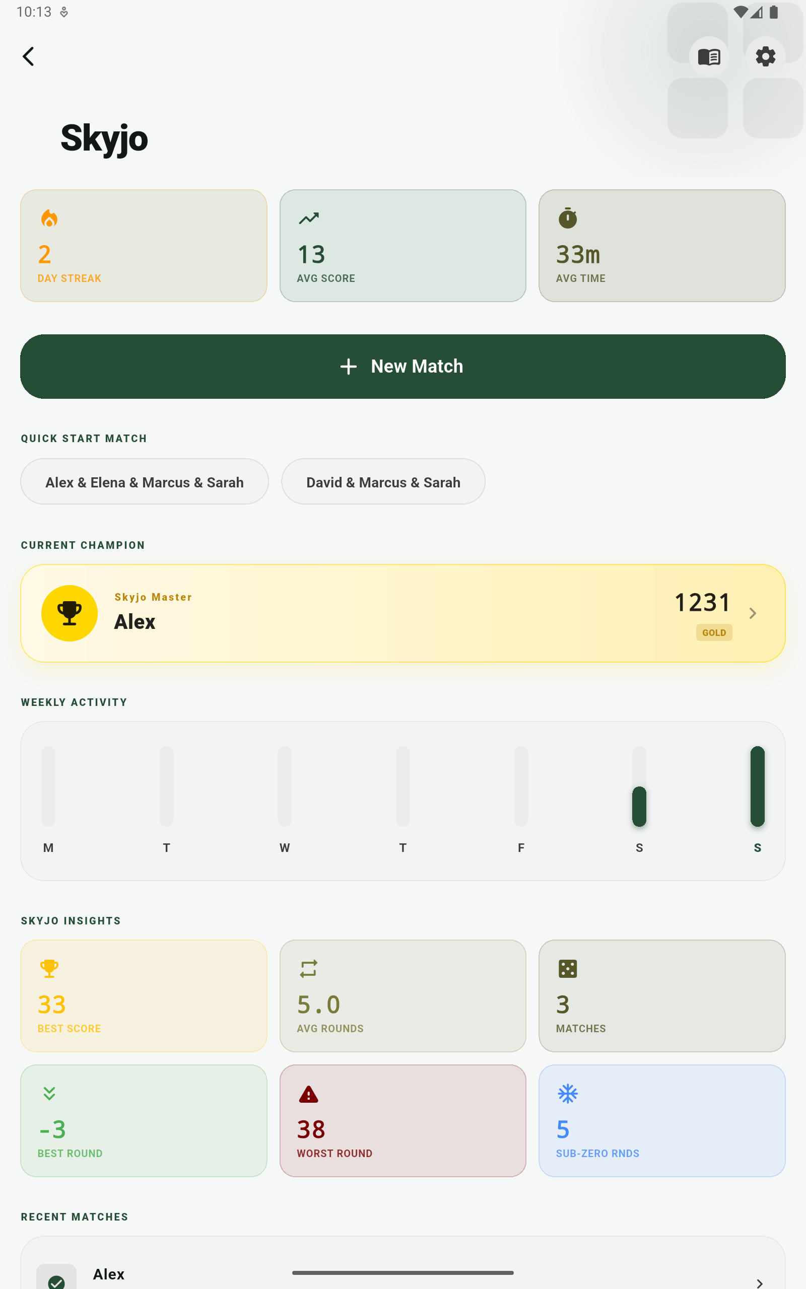 Kinship Scores Interface Screenshot